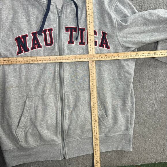 Y2K Nautica Spellout Zip Up Hoodie Size XL Baggy Skater 2000s Grunge - Picture 4 of 8